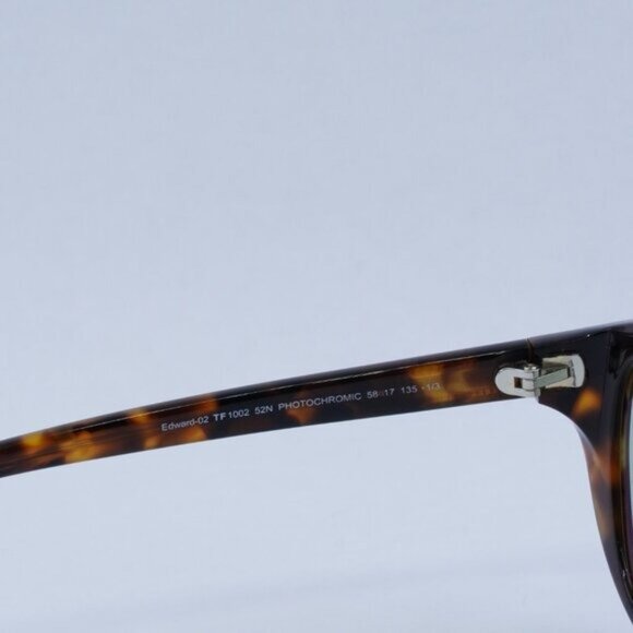 Tom Ford Edward FT1002 52N Sunglasses Dark Havana Aviator Frame, Green Lenses - Picture 7 of 11